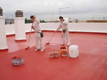 Waterproofing flat roof with waterproof floor paint